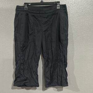 MSP by Miraclesuit Women's Black Woven Drawstring Activewear Cropped Pants L